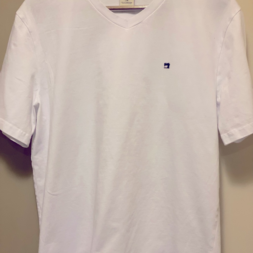 Scotch & Soda White V-neck Tee-shirt (L)